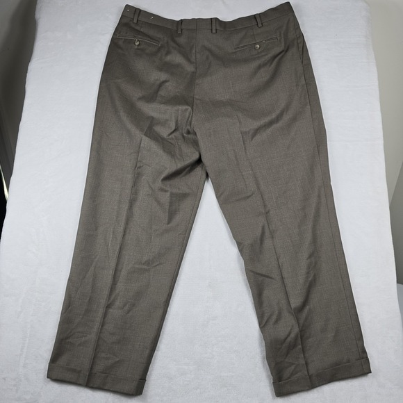 Lauren Ralph Lauren Pants‎ Mens 42x32 Brown Pleated Cuffed Straight Dress - Picture 6 of 6